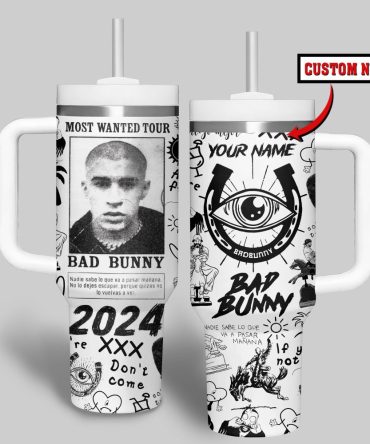 Bad Bunny Music Custom Stanley Quencher 40Oz Stainless Steel Tumbler