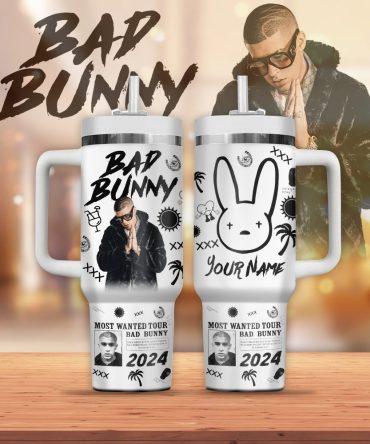 Bad Bunny Music Custom Stanley Quencher 40Oz Stainless Steel Tumbler