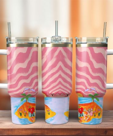 Bad Bunny Music Custom Stanley Quencher 40Oz Stainless Steel Tumbler With Handle