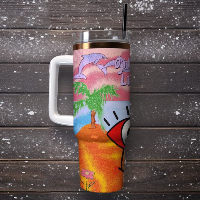 Bad Bunny Music Custom Stanley Quencher 40Oz Stainless Steel Tumbler With Handle - Image 2
