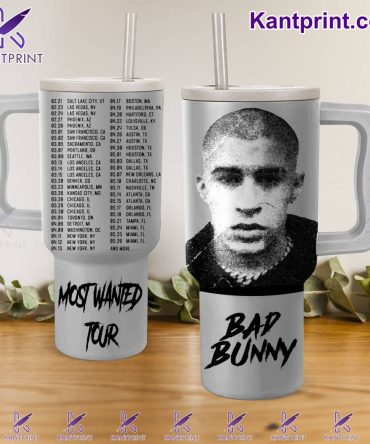 Bad Bunny Music Custom Stanley Quencher 40Oz Stainless Steel Tumbler With Handle