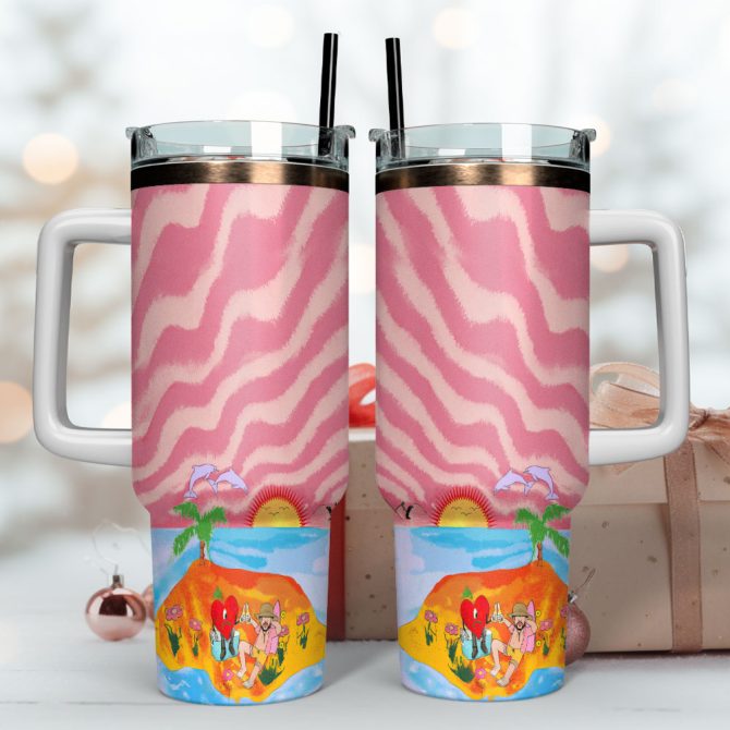 Bad Bunny Music Custom Stanley Quencher 40Oz Stainless Steel Tumbler With Handle - Image 4