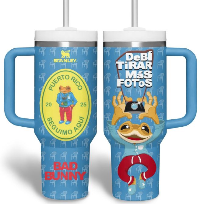 Bad Bunny Music Custom Stanley Quencher 40Oz Stainless Steel Tumbler With Handle - Image 8