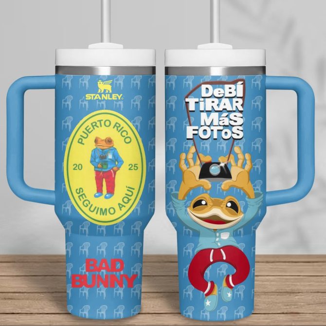 Bad Bunny Music Custom Stanley Quencher 40Oz Stainless Steel Tumbler With Handle - Image 7