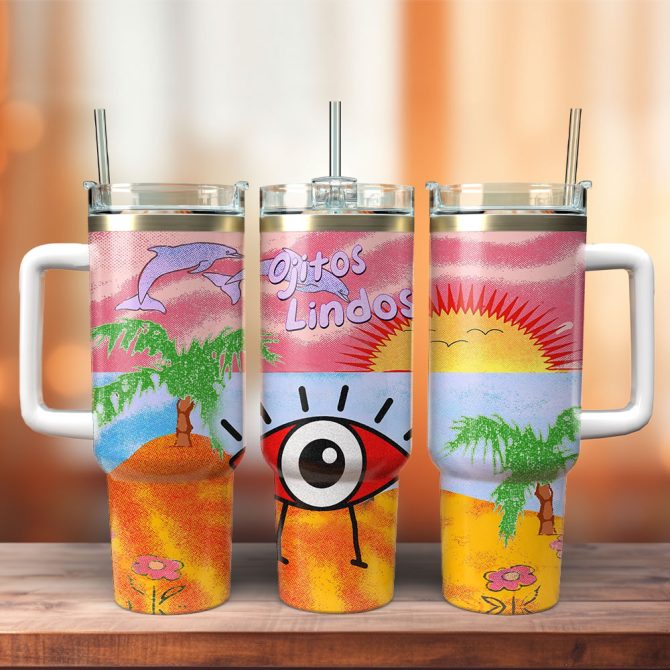 Bad Bunny Music Custom Stanley Quencher 40Oz Stainless Steel Tumbler With Handle