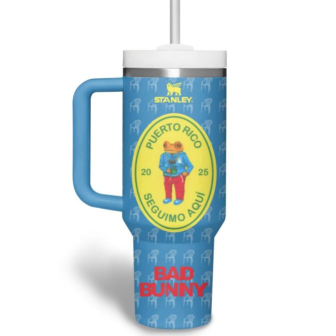 Bad Bunny Music Custom Stanley Quencher 40Oz Stainless Steel Tumbler With Handle - Image 6