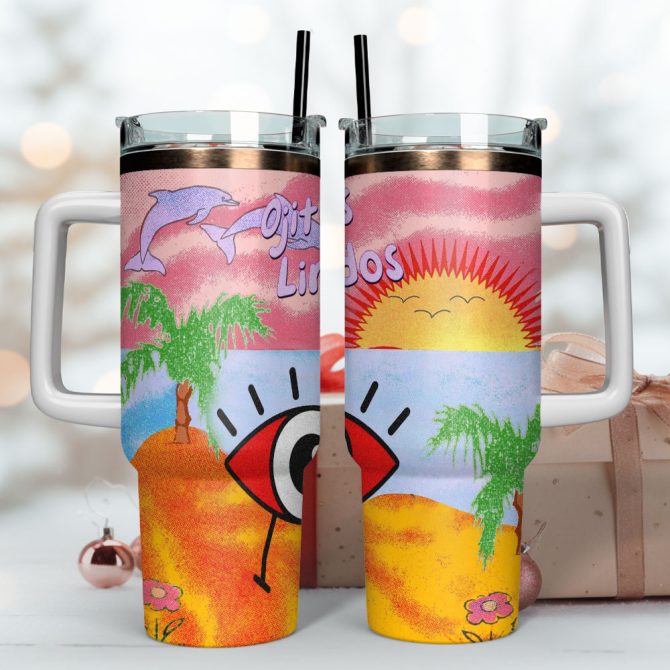 Bad Bunny Music Custom Stanley Quencher 40Oz Stainless Steel Tumbler With Handle - Image 4