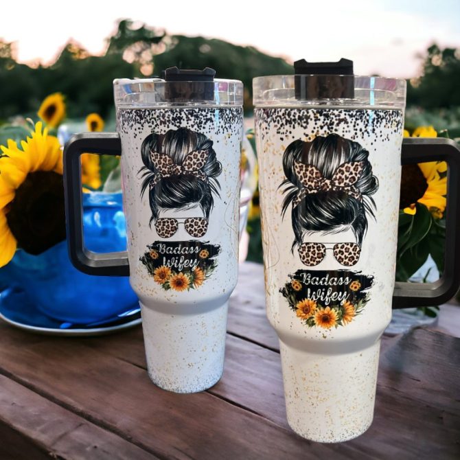 Badass Wifey Custom Stanley Quencher 40Oz Stainless Steel Tumbler - Image 2