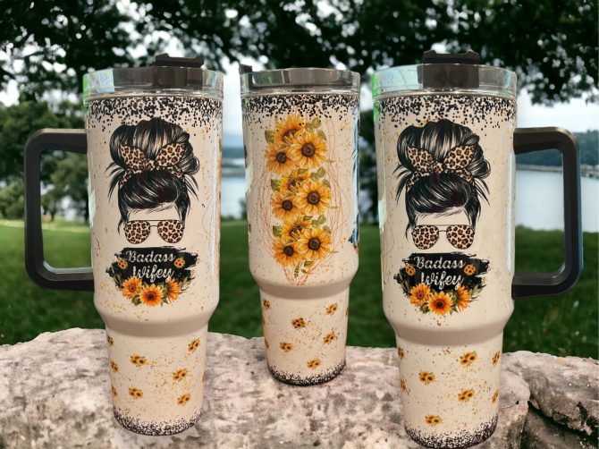 Badass Wifey Custom Stanley Quencher 40Oz Stainless Steel Tumbler