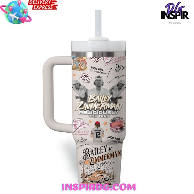 Bailey Zimmerman Music Custom Stanley Quencher 40Oz Stainless Steel Tumbler - Image 2