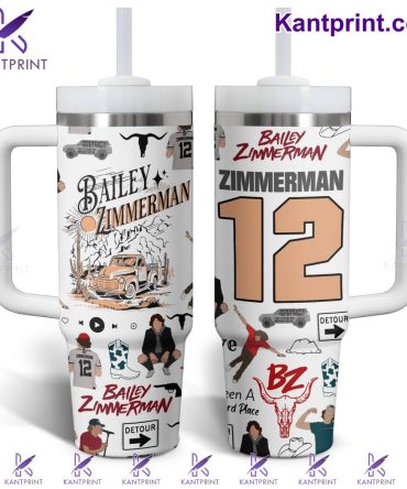 Bailey Zimmerman Music Custom Stanley Quencher 40Oz Stainless Steel Tumbler With Handle