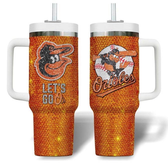 Baltimore Orioles Mlb Custom Stanley Quencher 40Oz Stainless Steel Tumbler