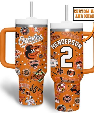 Baltimore Orioles Mlb Custom Stanley Quencher 40Oz Stainless Steel Tumbler