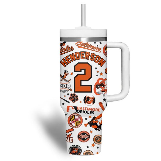 Baltimore Orioles Mlb Custom Stanley Quencher 40Oz Stainless Steel Tumbler - Image 4