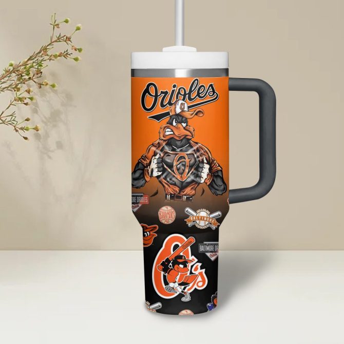 Baltimore Orioles Mlb Custom Stanley Quencher 40Oz Stainless Steel Tumbler - Image 3