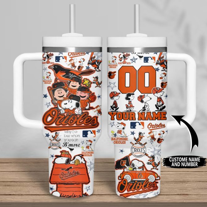 Baltimore Orioles Mlb Custom Stanley Quencher 40Oz Stainless Steel Tumbler - Image 2