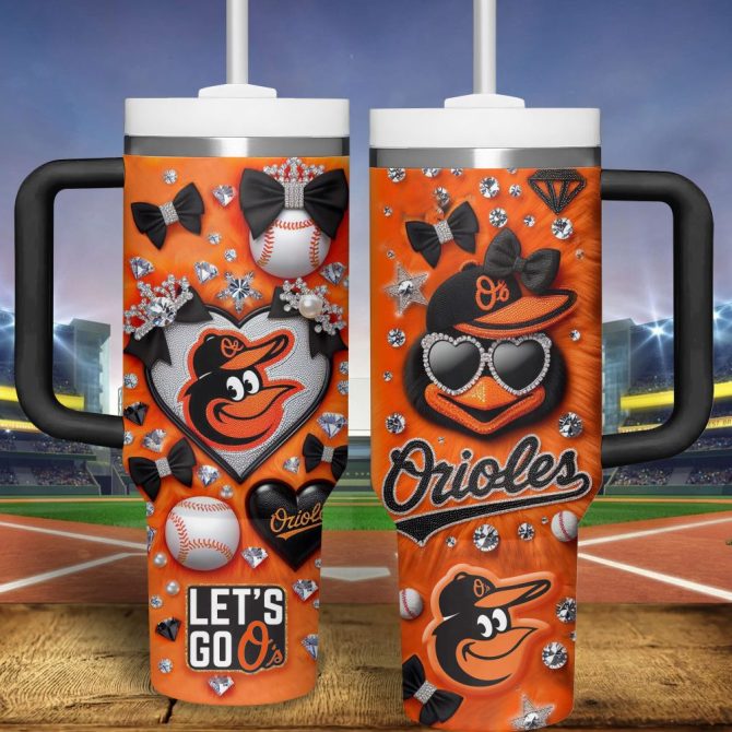 Baltimore Orioles Mlb Custom Stanley Quencher 40Oz Stainless Steel Tumbler - Image 4