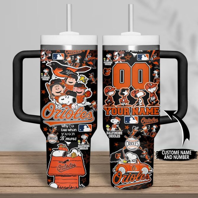 Baltimore Orioles Mlb Custom Stanley Quencher 40Oz Stainless Steel Tumbler - Image 6