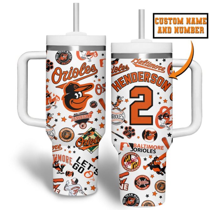 Baltimore Orioles Mlb Custom Stanley Quencher 40Oz Stainless Steel Tumbler - Image 2