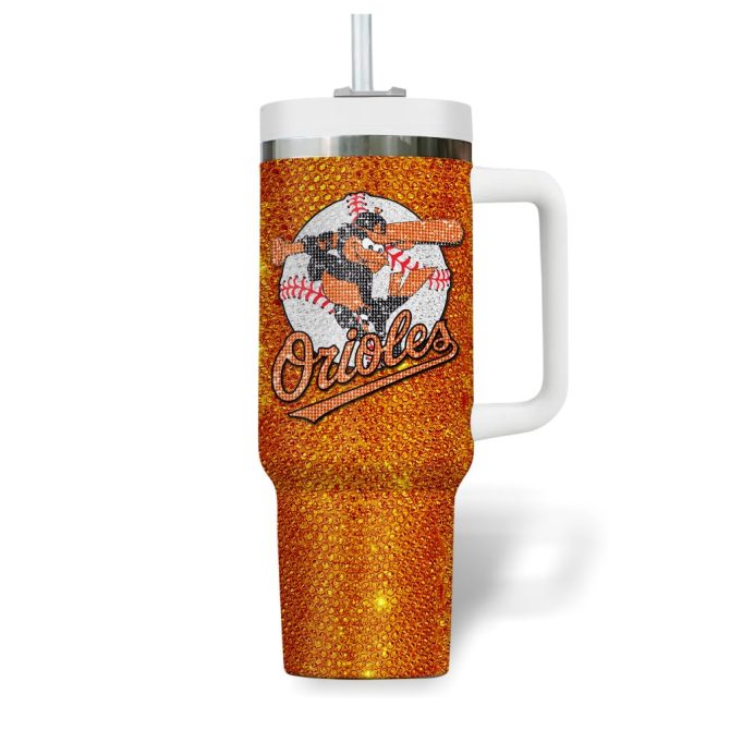 Baltimore Orioles Mlb Custom Stanley Quencher 40Oz Stainless Steel Tumbler - Image 3