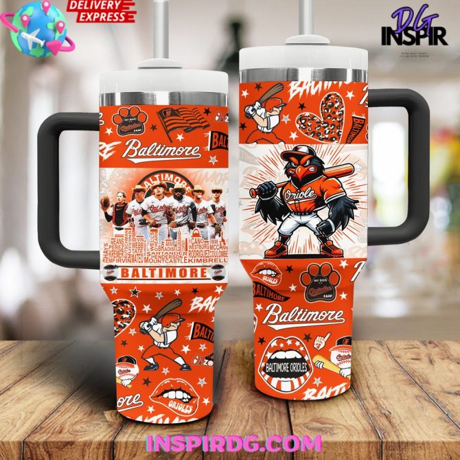 Baltimore Orioles Mlb Custom Stanley Quencher 40Oz Stainless Steel Tumbler - Image 2