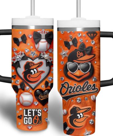 Baltimore Orioles Mlb Custom Stanley Quencher 40Oz Stainless Steel Tumbler