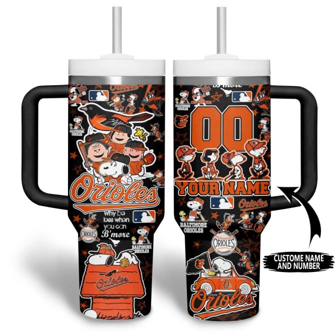 Baltimore Orioles Mlb Custom Stanley Quencher 40Oz Stainless Steel Tumbler - Image 5