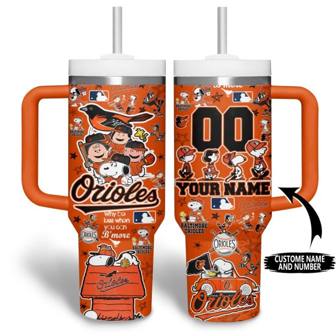 Baltimore Orioles Mlb Custom Stanley Quencher 40Oz Stainless Steel Tumbler - Image 3