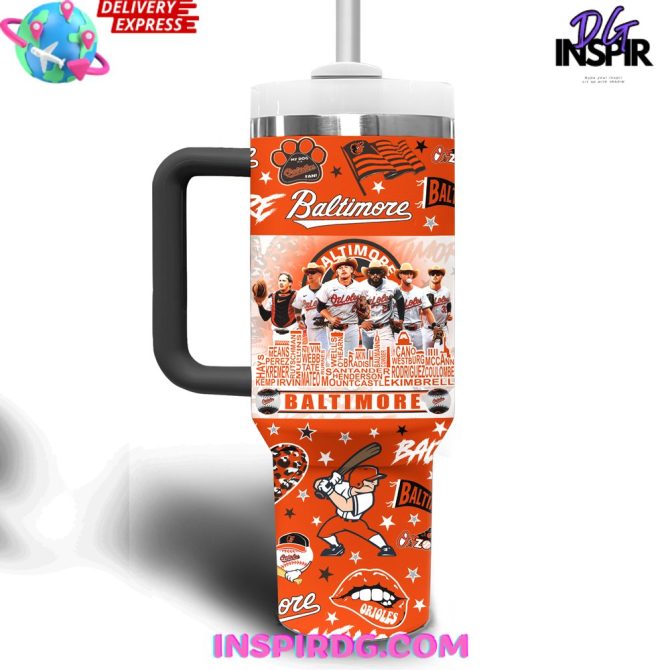 Baltimore Orioles Mlb Custom Stanley Quencher 40Oz Stainless Steel Tumbler - Image 3