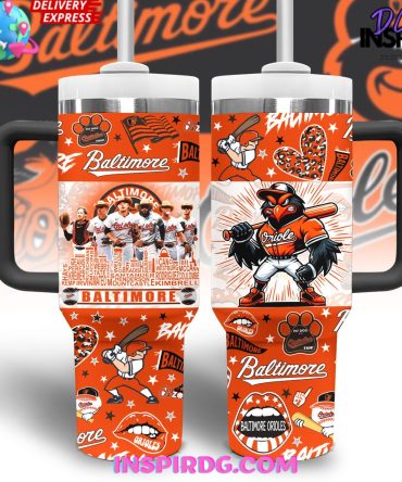 Baltimore Orioles Mlb Custom Stanley Quencher 40Oz Stainless Steel Tumbler