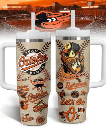 Baltimore Orioles Mlb Custom Stanley Quencher 40Oz Stainless Steel Tumbler With Handle