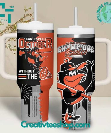 Baltimore Orioles Mlb Custom Stanley Quencher 40Oz Stainless Steel Tumbler With Handle