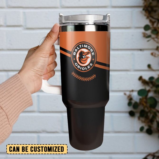 Baltimore Orioles Mlb Custom Stanley Quencher 40Oz Stainless Steel Tumbler With Handle - Image 3