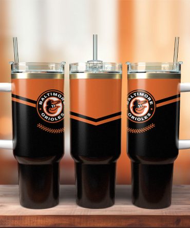 Baltimore Orioles Mlb Custom Stanley Quencher 40Oz Stainless Steel Tumbler With Handle