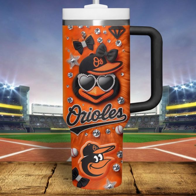 Baltimore Orioles Mlb Custom Stanley Quencher 40Oz Stainless Steel Tumbler - Image 3
