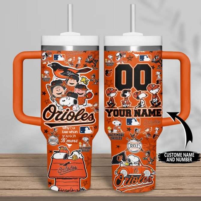 Baltimore Orioles Mlb Custom Stanley Quencher 40Oz Stainless Steel Tumbler - Image 4