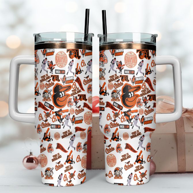 Baltimore Orioles Mlb Sports Custom Stanley Quencher 40Oz Stainless Steel Tumbler With Handle - Image 4