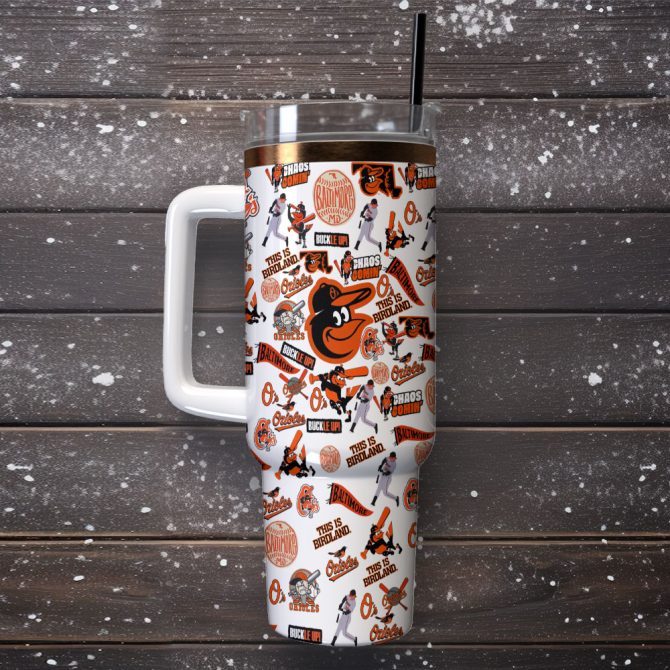 Baltimore Orioles Mlb Sports Custom Stanley Quencher 40Oz Stainless Steel Tumbler With Handle - Image 2