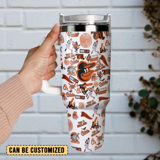 Baltimore Orioles Mlb Sports Custom Stanley Quencher 40Oz Stainless Steel Tumbler With Handle - Image 3