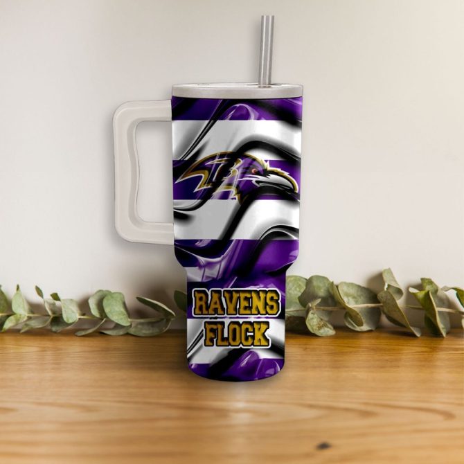Baltimore Ravens Nfl Custom Stanley Quencher 40Oz Stainless Steel - Image 2