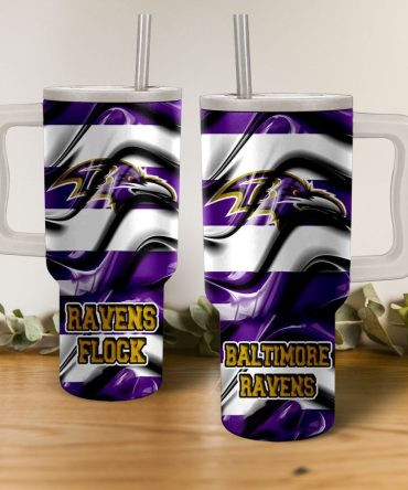 Baltimore Ravens Nfl Custom Stanley Quencher 40Oz Stainless Steel