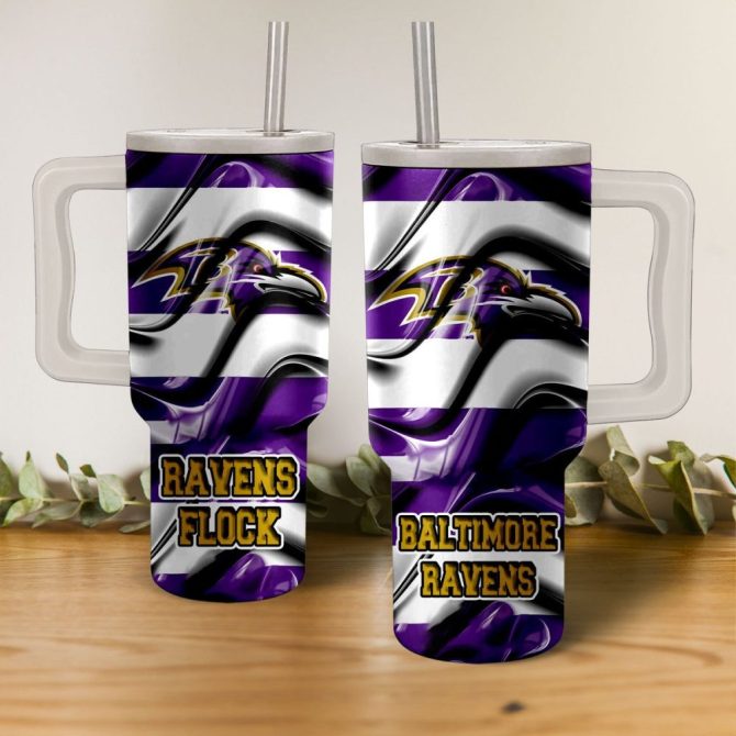 Baltimore Ravens Nfl Custom Stanley Quencher 40Oz Stainless Steel
