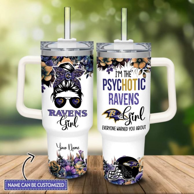 Baltimore Ravens Nfl Custom Stanley Quencher 40Oz Stainless Steel Tumbler - Image 2