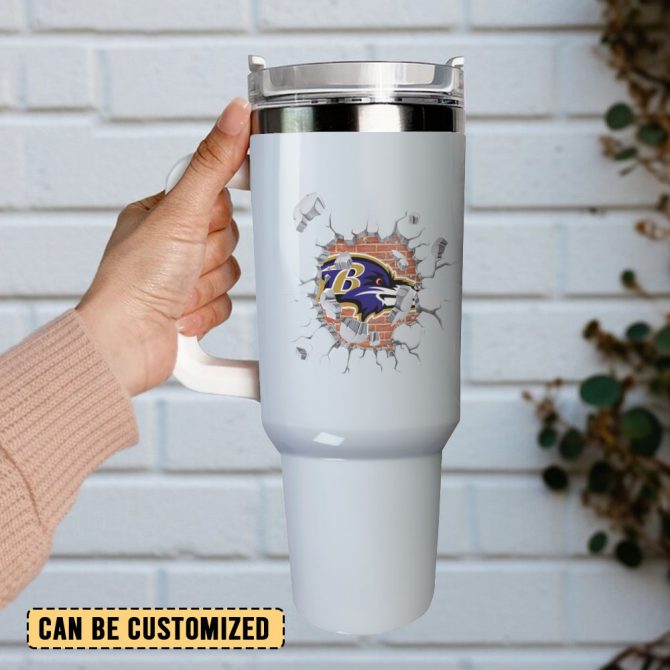 Baltimore Ravens Nfl Custom Stanley Quencher 40Oz Stainless Steel Tumbler With Handle - Image 3