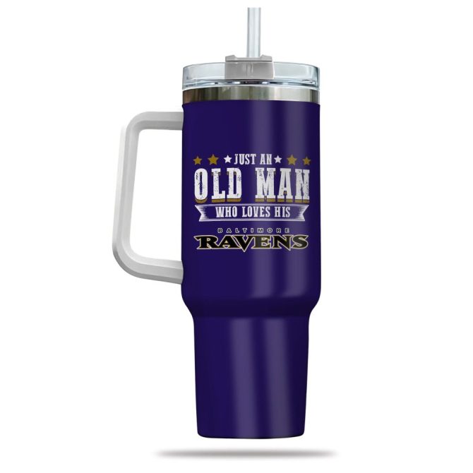Baltimore Ravens Nfl Custom Stanley Quencher 40Oz Stainless Steel Tumbler With Handle - Image 3