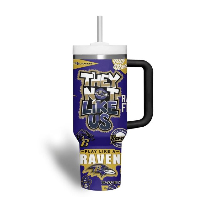 Baltimore Ravens Nfl Custom Stanley Quencher 40Oz Stainless Steel Tumbler With Handle - Image 3