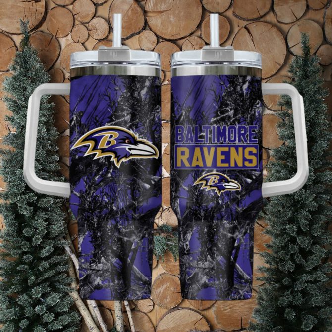 Baltimore Ravens Nfl Custom Stanley Quencher 40Oz Stainless Steel Tumbler With Handle - Image 2