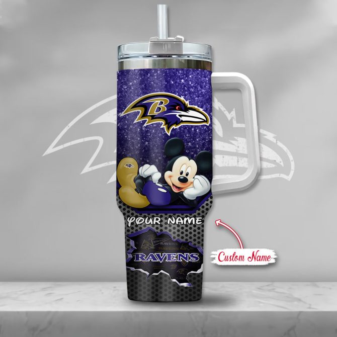 Baltimore Ravens Nfl Custom Stanley Quencher 40Oz Stainless Steel Tumbler With Handle - Image 2