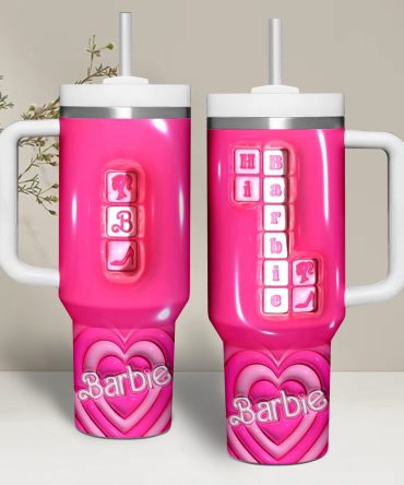 Barbie Cartoon Custom Stanley Quencher 40Oz Stainless Steel