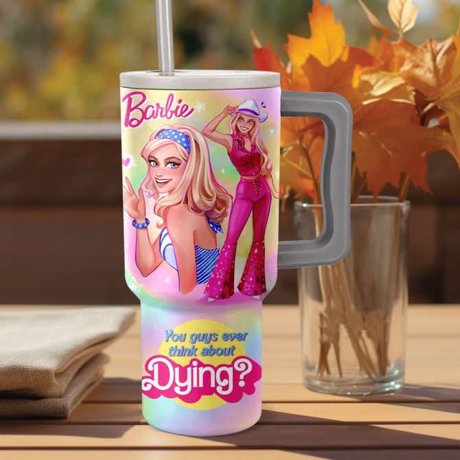 Barbie Cartoon Custom Stanley Quencher 40Oz Stainless Steel - Image 2